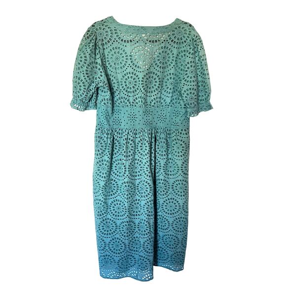 NWT Sundance Windblown Eyelet Midi Dress Blue SZ PL - Picture 3 of 9